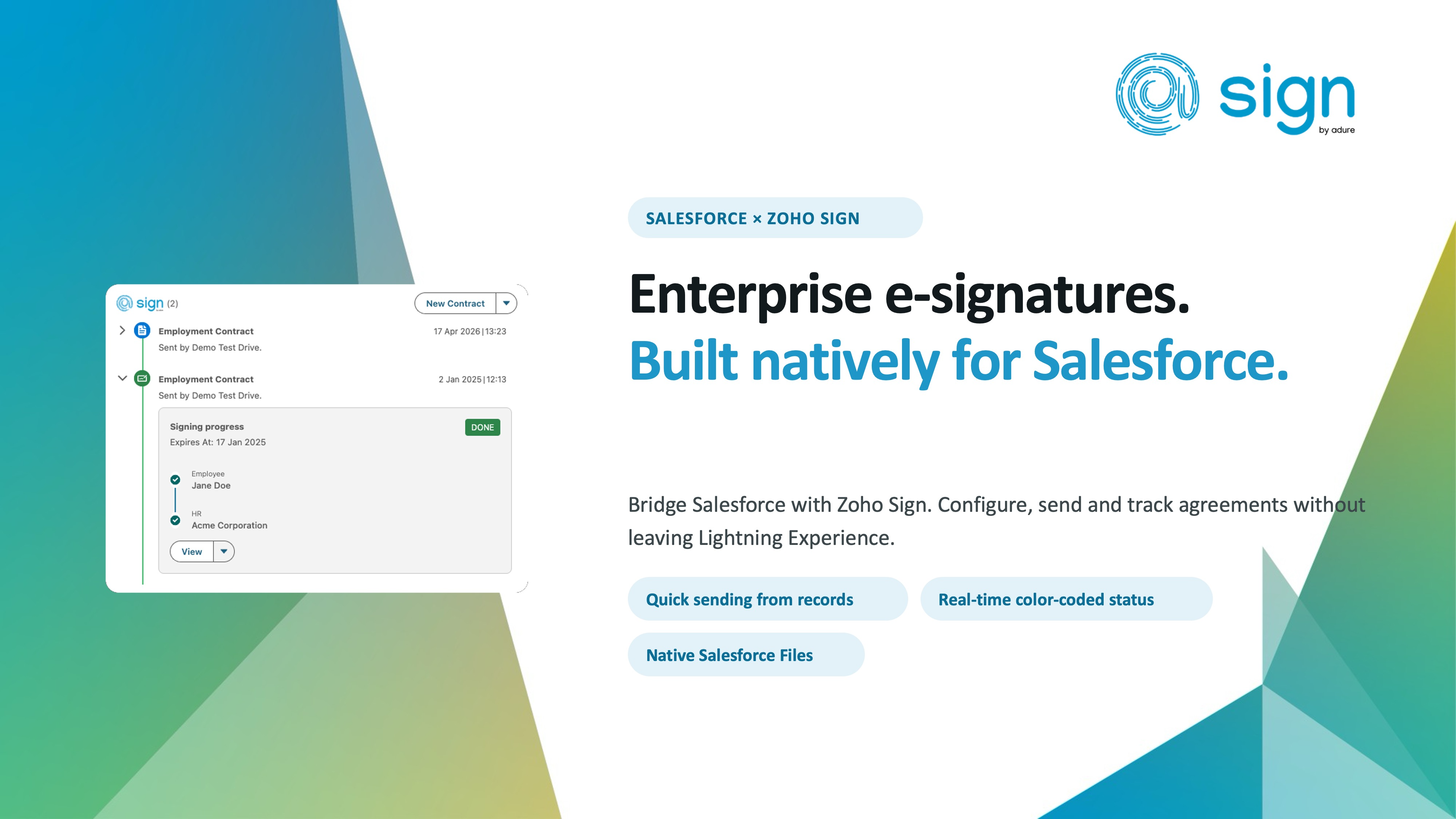 Zoho Sign E-Signatures, Document Generation & Forms for Salesforce | Salesforce AgentExchange screenshot 3