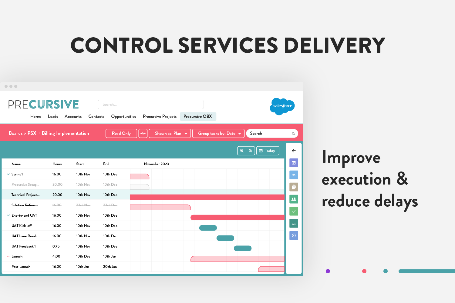 Improve quality & velocity of project delivery with project templates that align to service offering