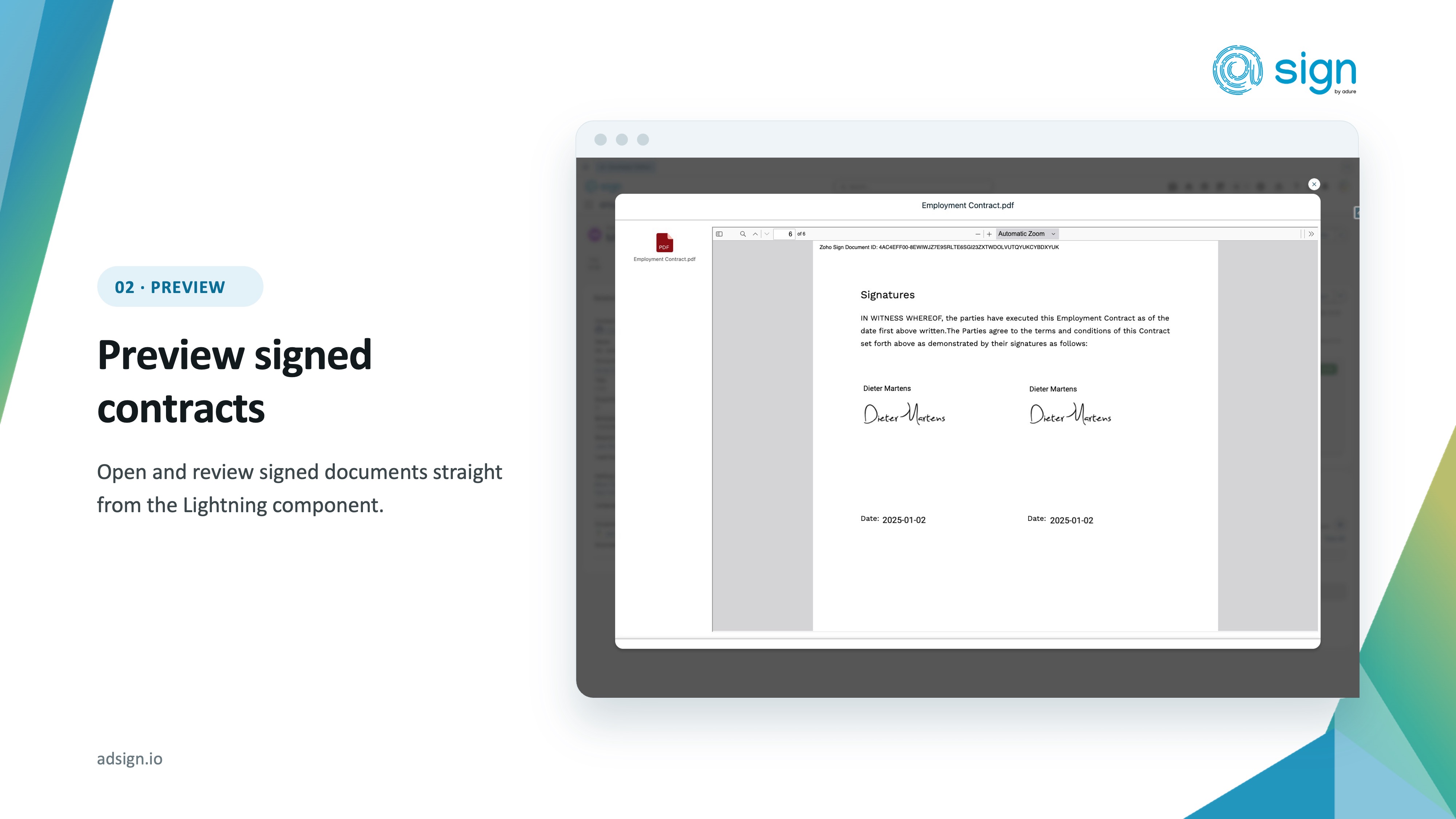Zoho Sign E-Signatures, Document Generation & Forms for Salesforce | Salesforce AgentExchange screenshot 9