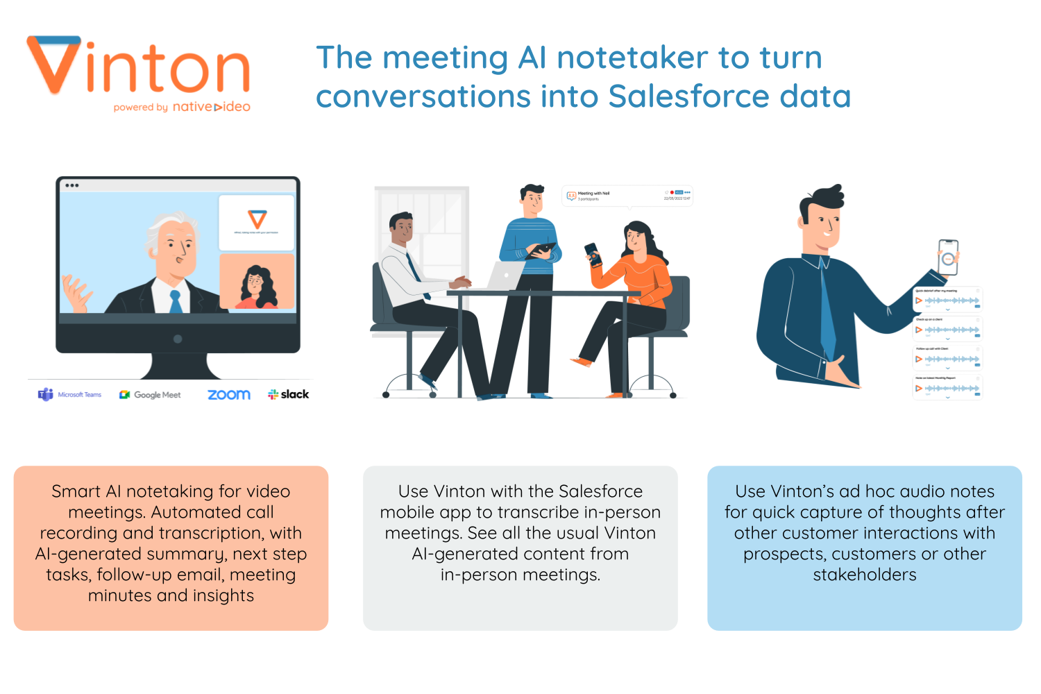 Vinton AI Notetaker and Meeting Intelligence for virtual and in 