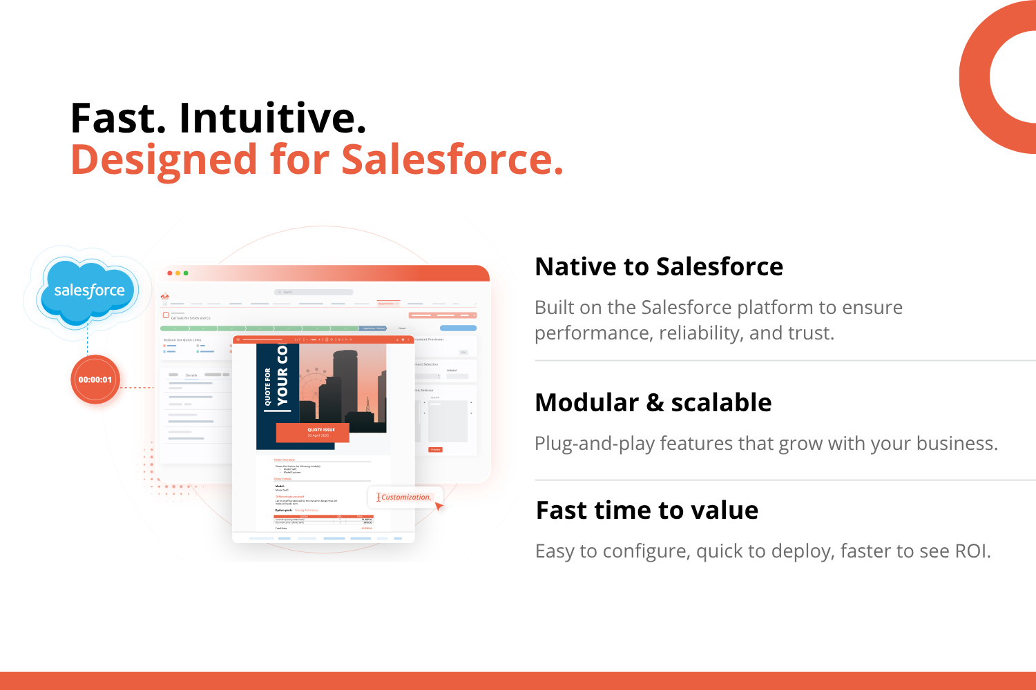 Native to Salesforce, modular, and fast to deploy.