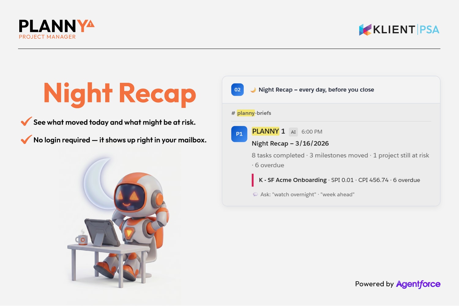 PLANNY1: Agentforce Agent for Project Briefs & Task Updates | Salesforce AgentExchange screenshot 8