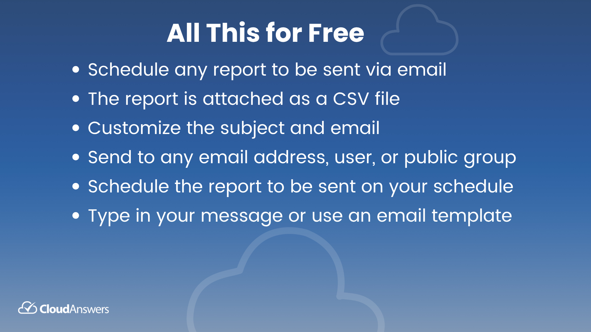 Free edition has all this - forever