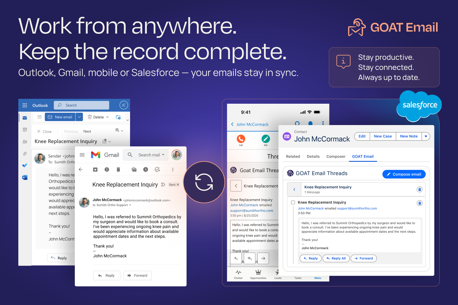 Goat Email, Record Inbox, Emails, Gmail, Outlook, Email Composer, Sync Emails, Draft Email, Schedule, Alerts, Email Thread, Send Email, Labels, Email Formula, Predefined Rules, Email to case, Email Service, Email management, email tracking, automation | Salesforce AgentExchange screenshot 13