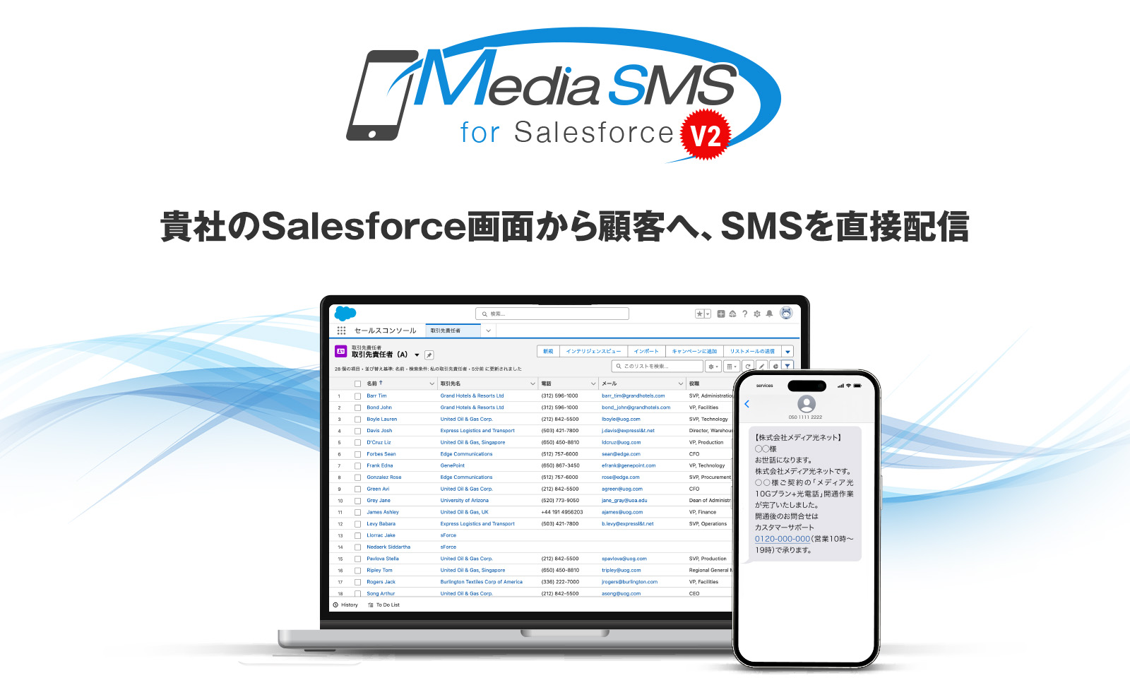 SMS送信専用アプリ「メディアSMS for Salesforce V2」 | Salesforce