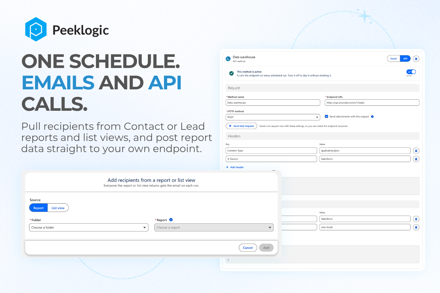 Select any report to send outside salesforce in xls or csv