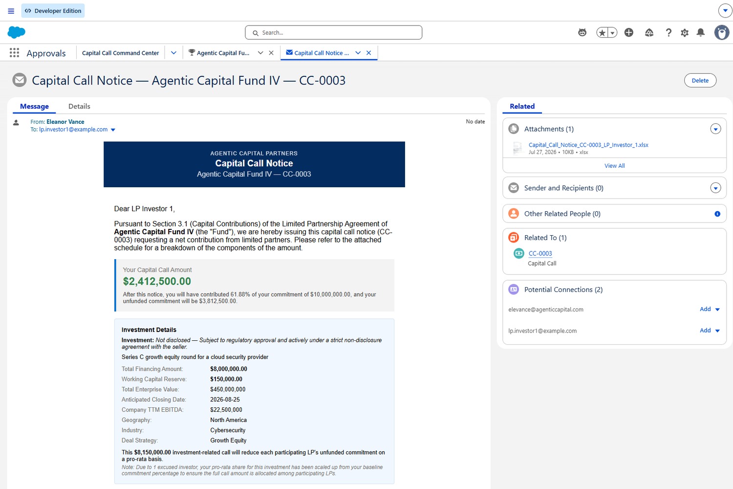 Capital Call Automation for PE & VC | ILPA Compliance | Salesforce AgentExchange screenshot 8