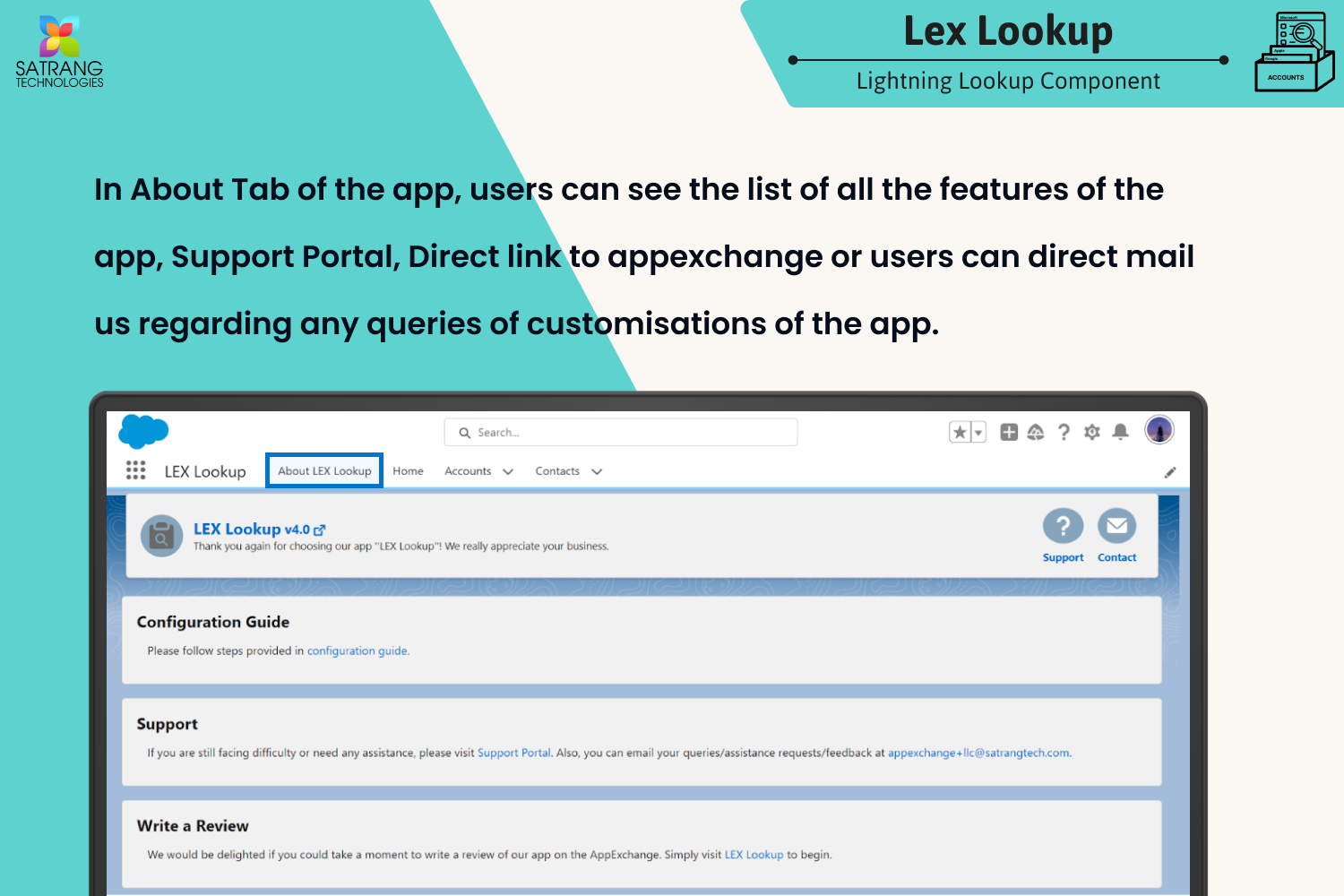About Tab of Lex Lookup app