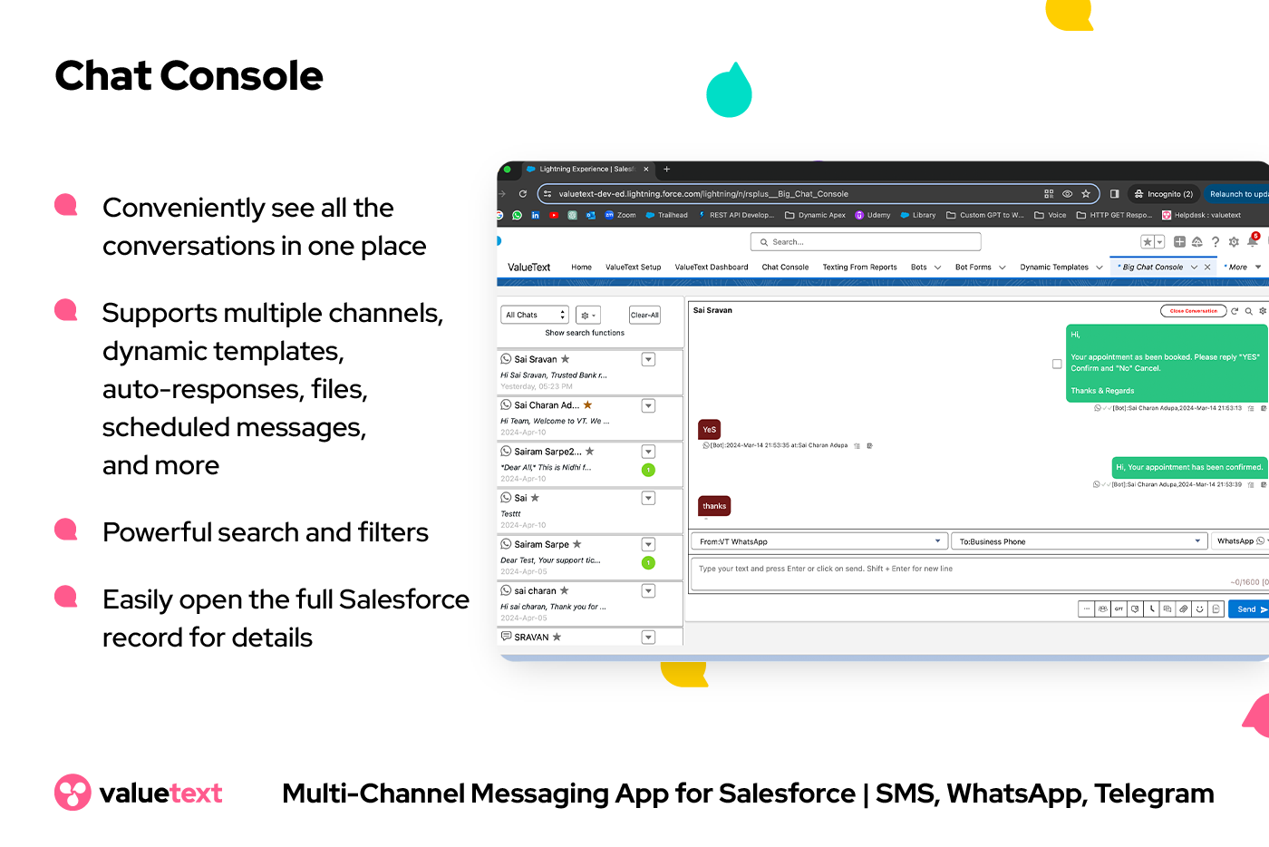 Chat Console To Help Manage SMS and WhatsApp Communication