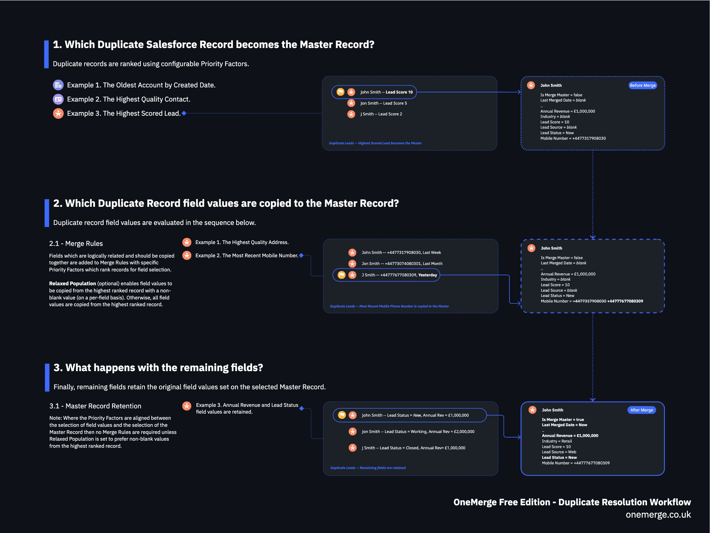 OneMerge Free Edition Duplicate Resolution Workflow