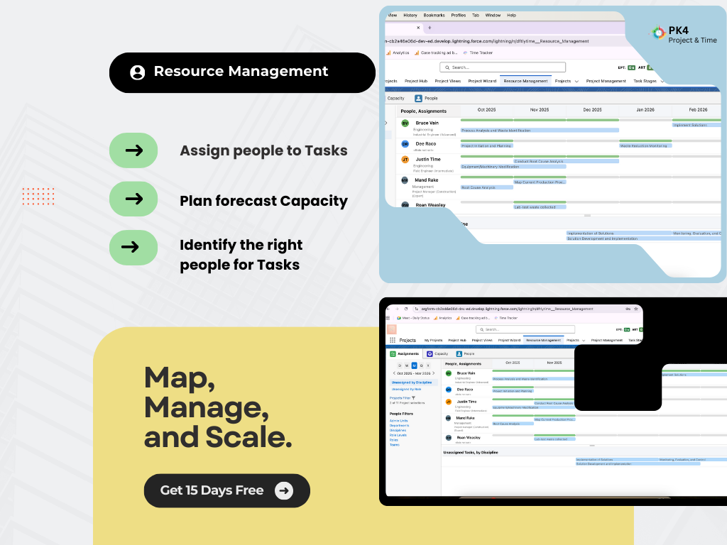 PK4 Projects & Time — Native Salesforce Time Tracking and Project Management. Track time on a mobile app, web app, Chrome, Jira, Slack. Full PSA solution from Planning to invoicing. Manage Projects, Improve resource utilization, profitability. | Salesforce AgentExchange screenshot 12