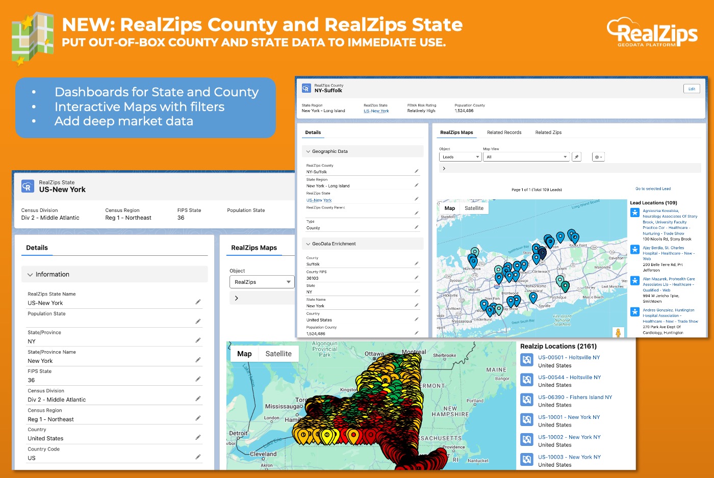 RealZips Territory Management, Maps, Zip Codes, Owner