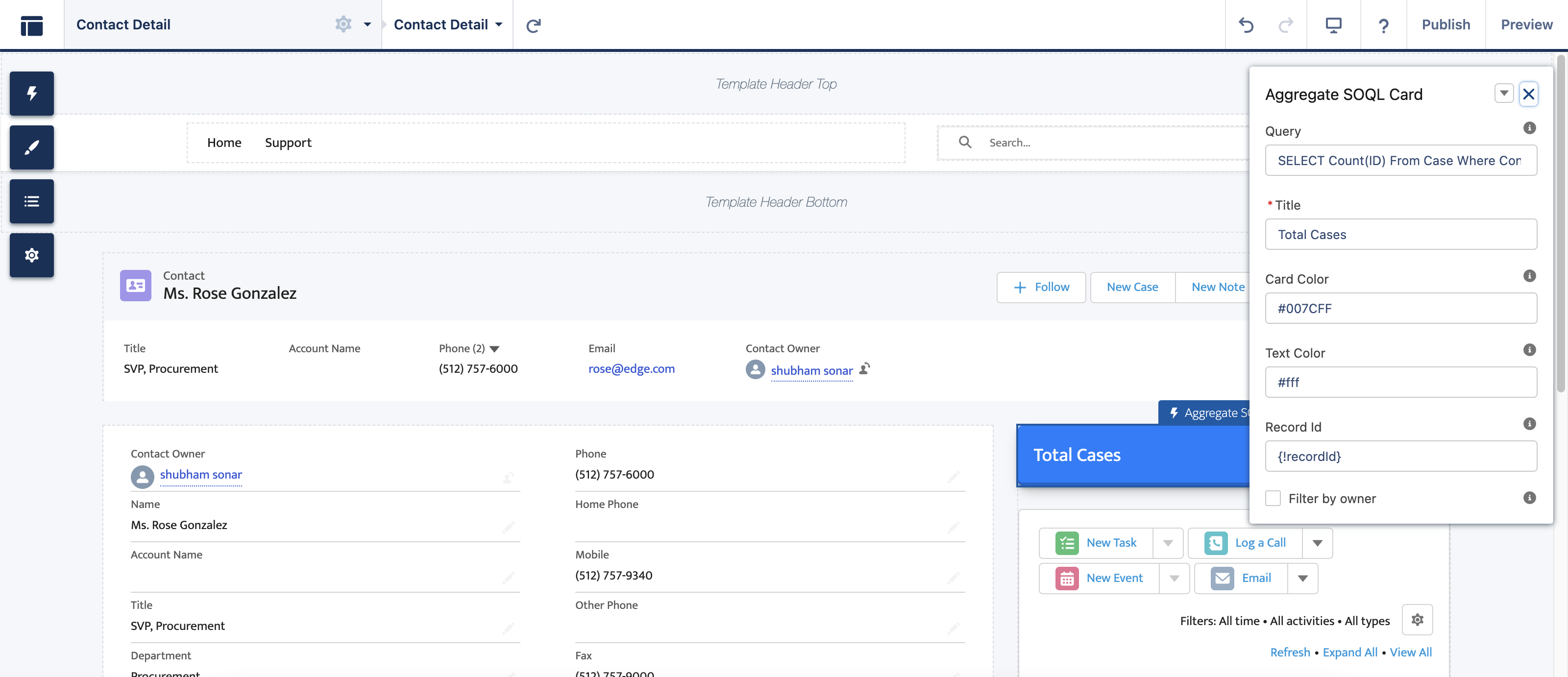 Experience Cloud Record Page (Builder View)