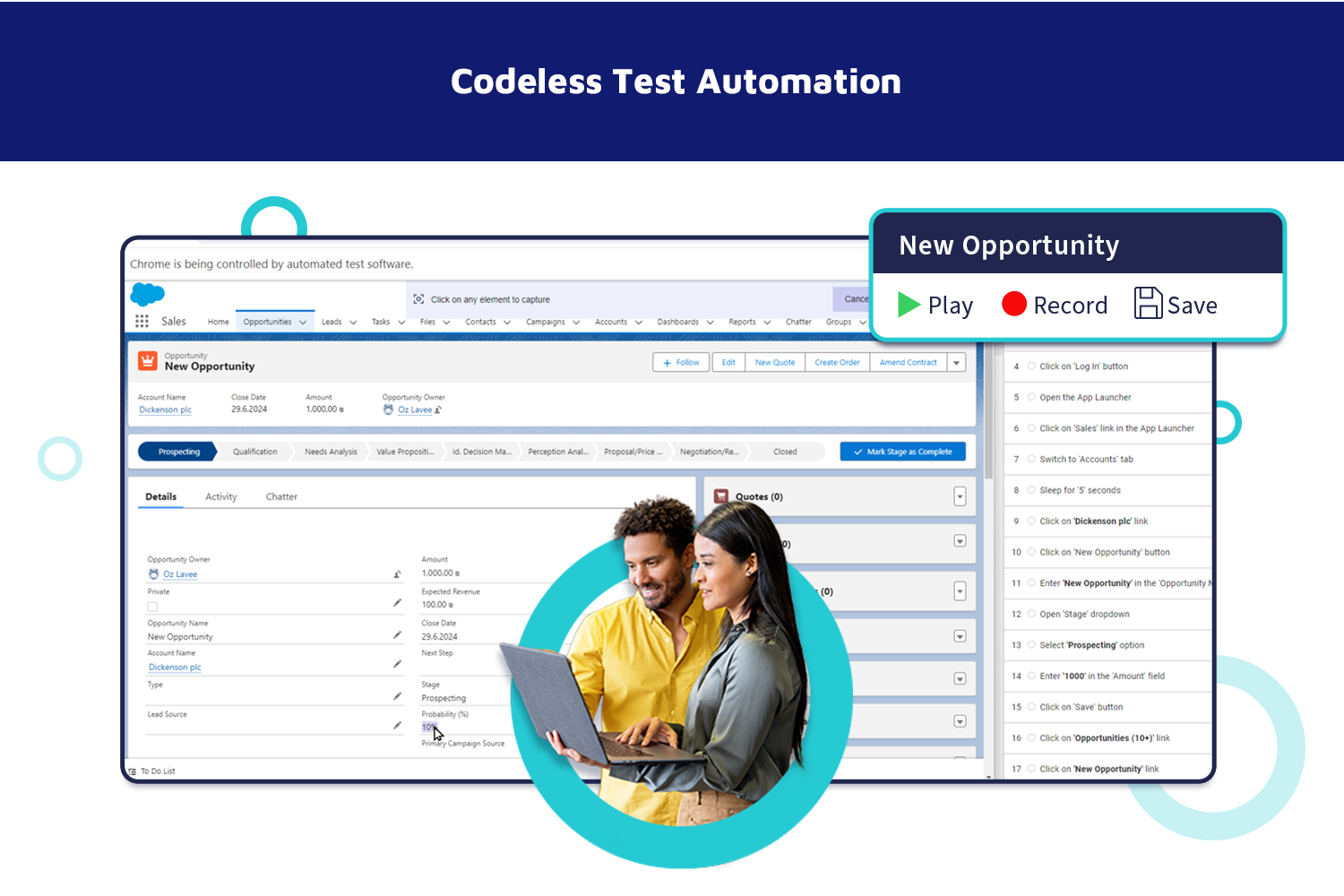 Capture & automate business processes testing effortlessly with real-time script editing