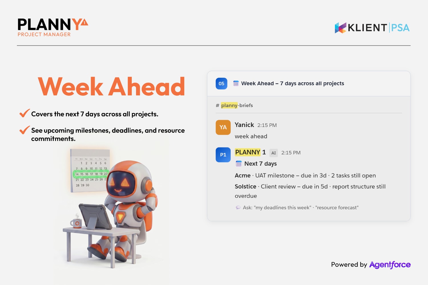 PLANNY1: Agentforce Agent for Project Briefs & Task Updates | Salesforce AgentExchange screenshot 6