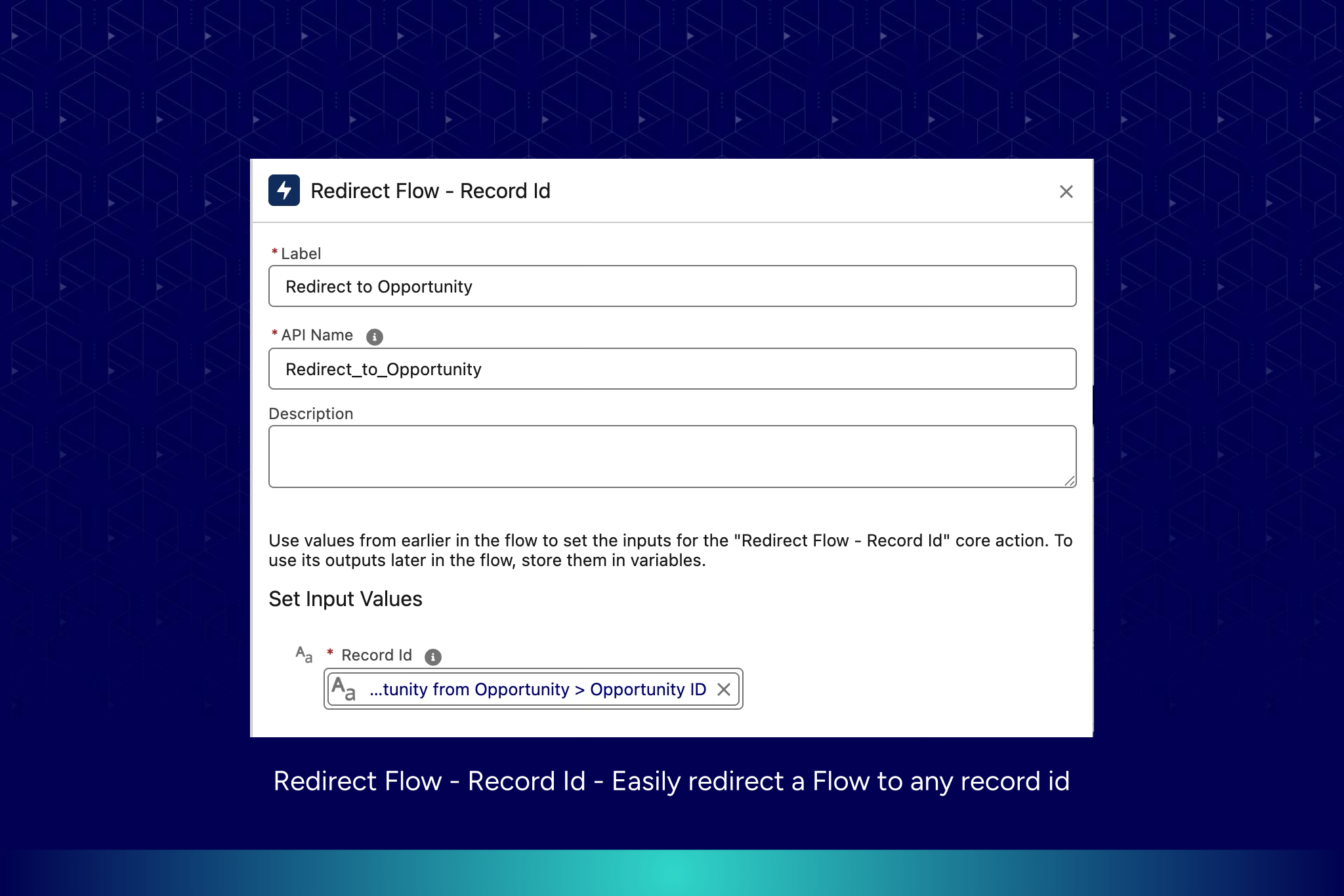 Redirect Flow - Record Id - Easily redirect a Flow to any record id