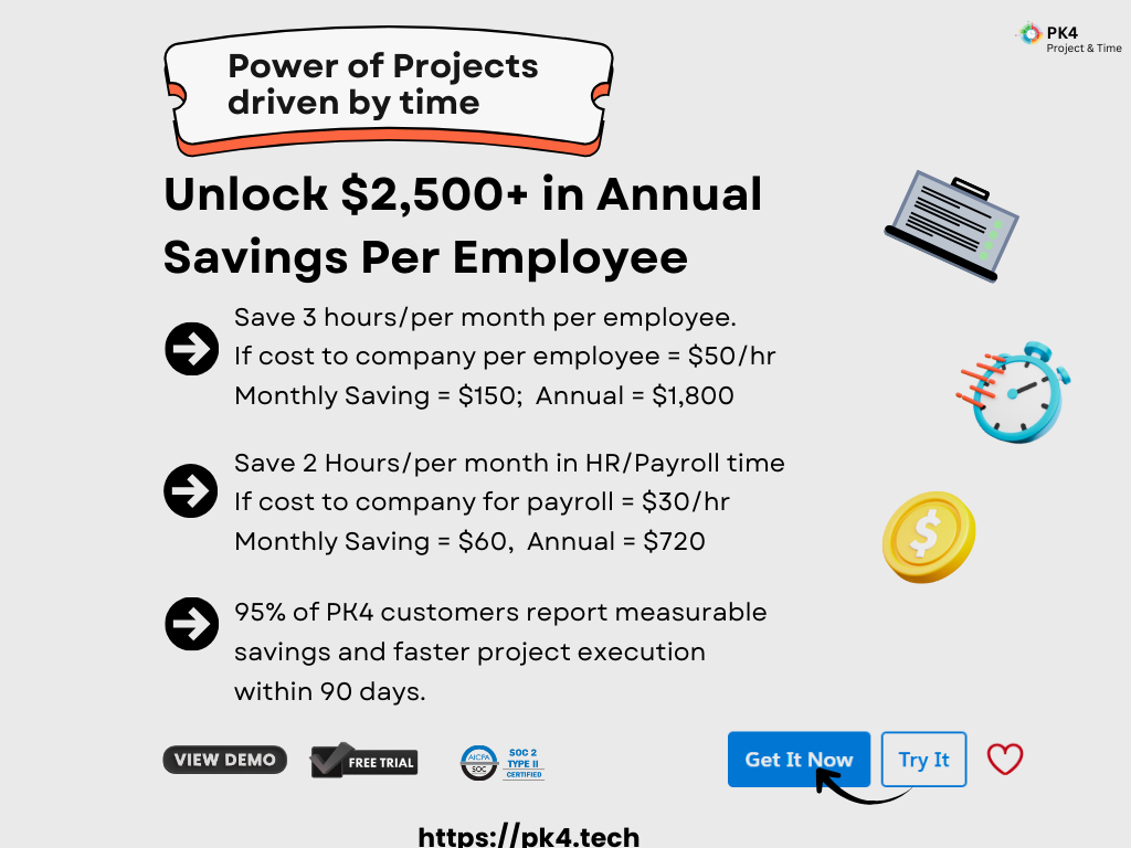 PK4 Projects & Time — Native Salesforce Time Tracking and Project Management. Track time on a mobile app, web app, Chrome, Jira, Slack. Full PSA solution from Planning to invoicing. Manage Projects, Improve resource utilization, profitability. | Salesforce AgentExchange screenshot 19