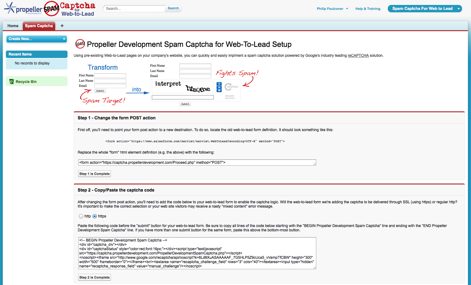 Propeller Development Spam Captcha For Salesforce Web To Lead Propeller Development Inc Cloud Development Experts Appexchange