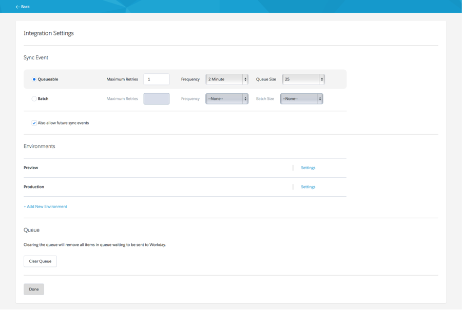 specify your desired data synchronization frequency for each ...