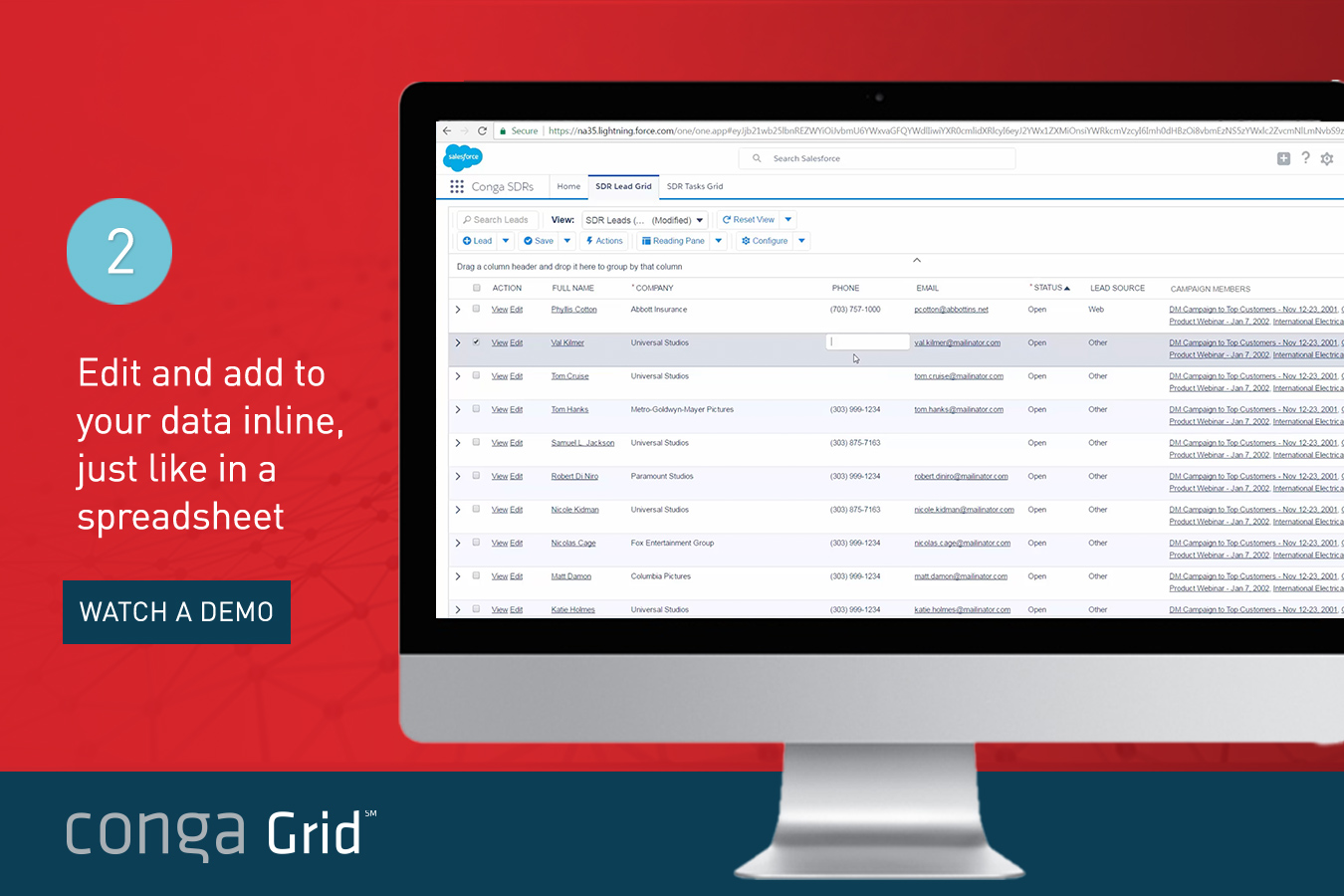 edit your data inline just like in a spreadsheet