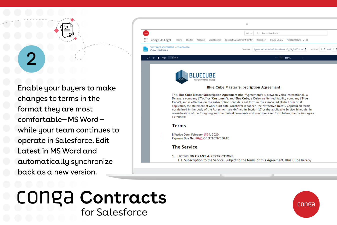 easily redline your agreements for tracking and versioning