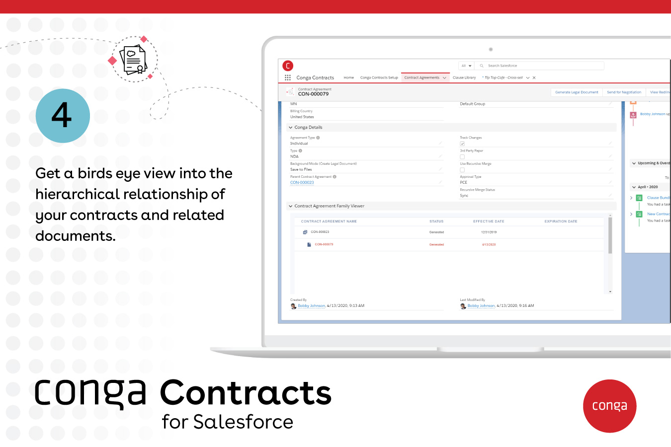 get a birds eye view into related contracts and documents