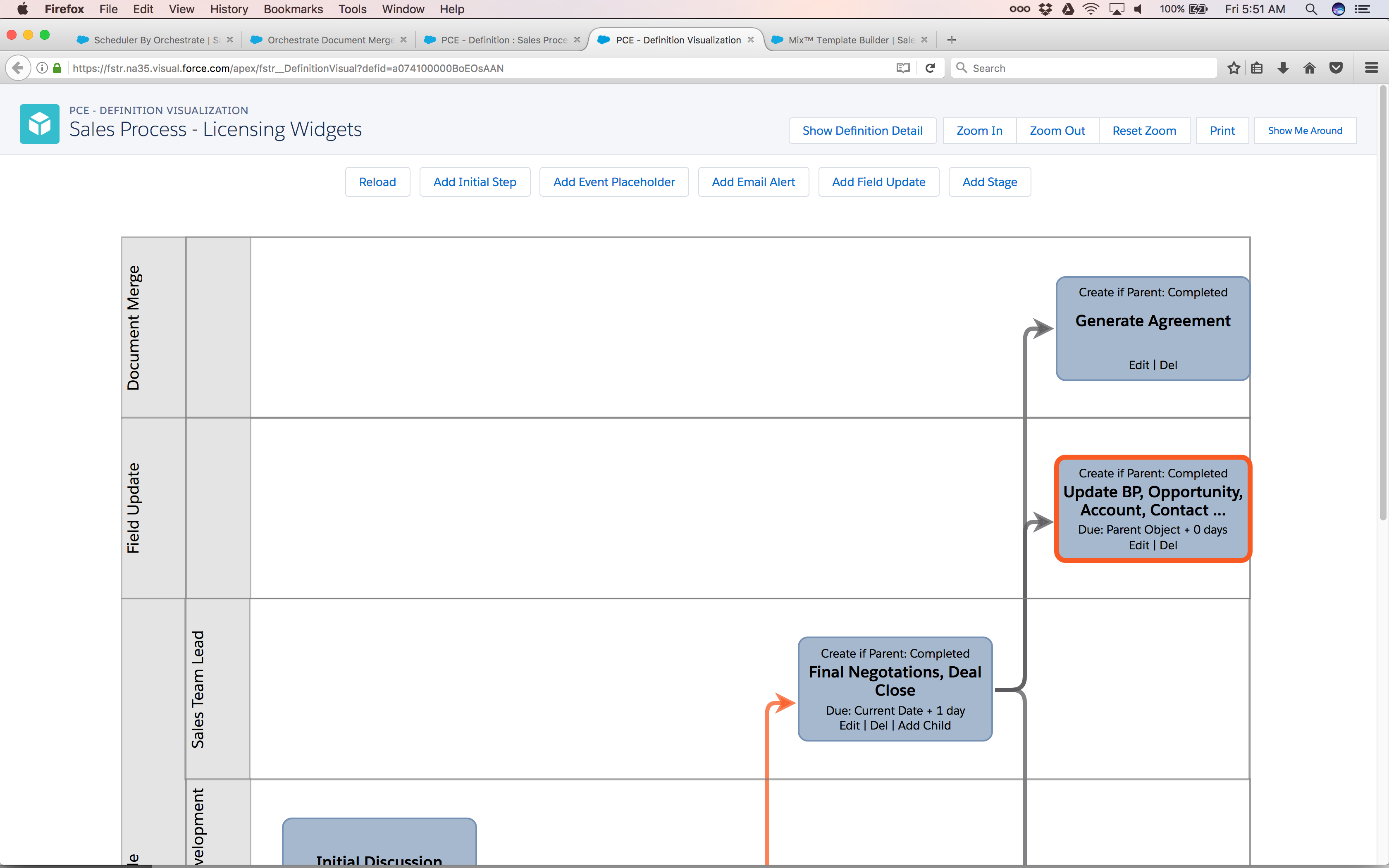 with generate forms as part of a process