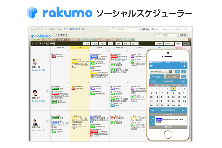 行動分析で生産性を上げる Rakumoソーシャルスケジューラー Rakumo 株式会社 Appexchange