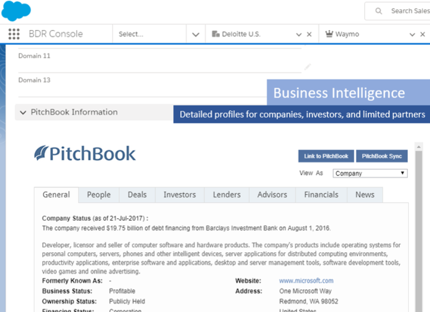 pitchbook plugin for salesforce
