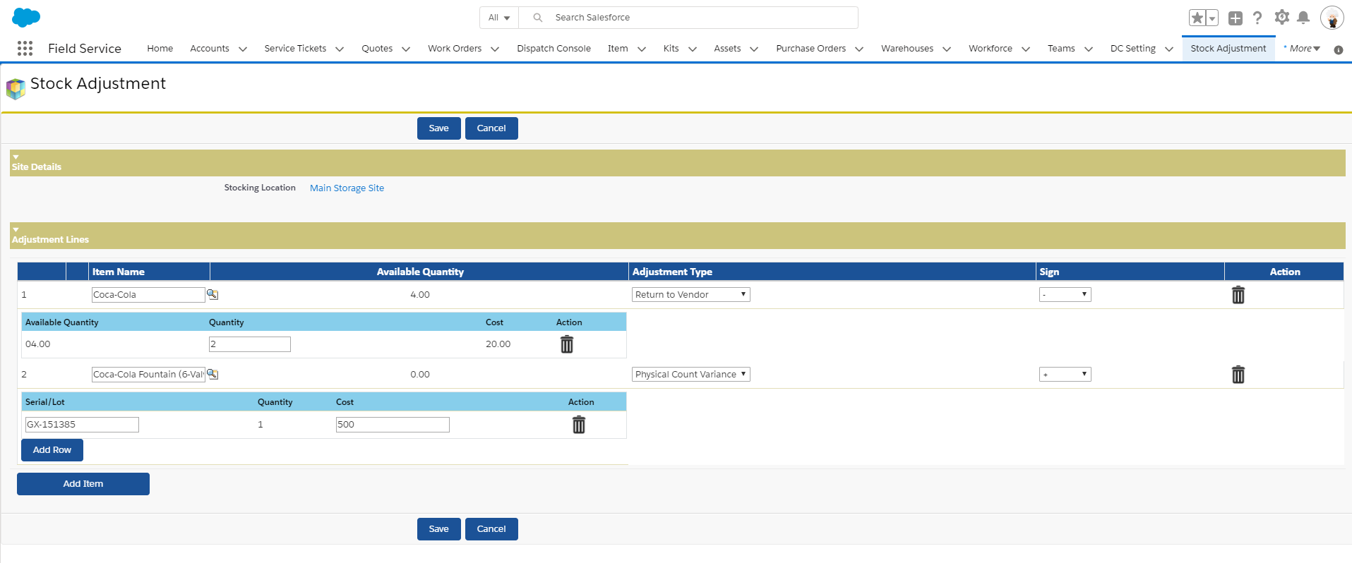 maintain and monitor inventory levels at each warehouse