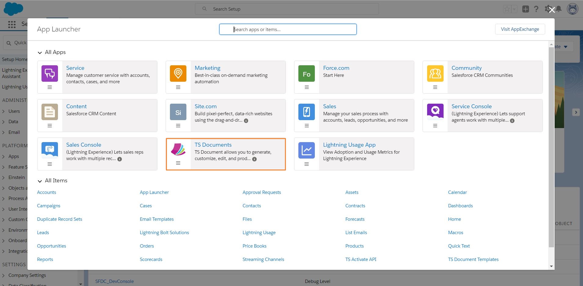 ts documents lightning app
