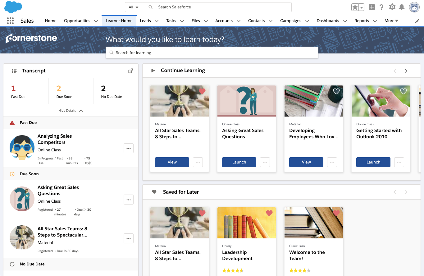 cornerstone for salesforce