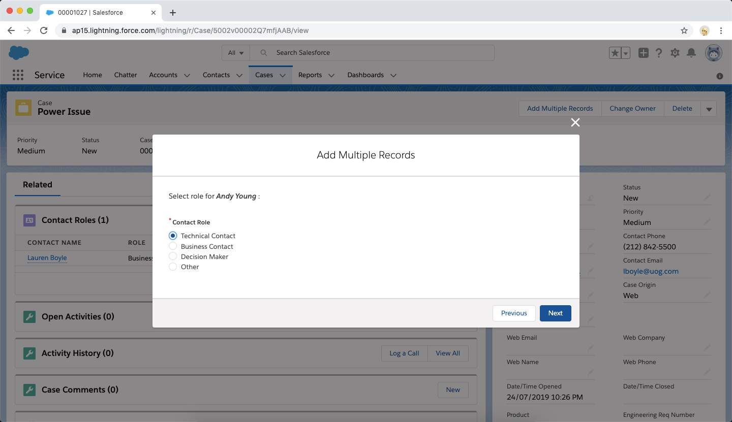 update additional information per selected record