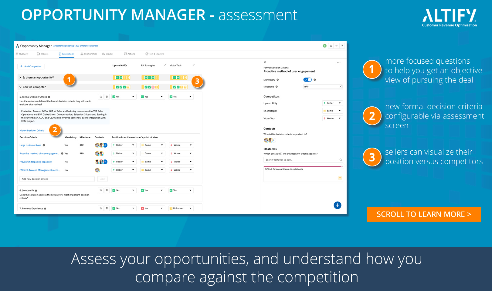 opportunity manager assessment detail