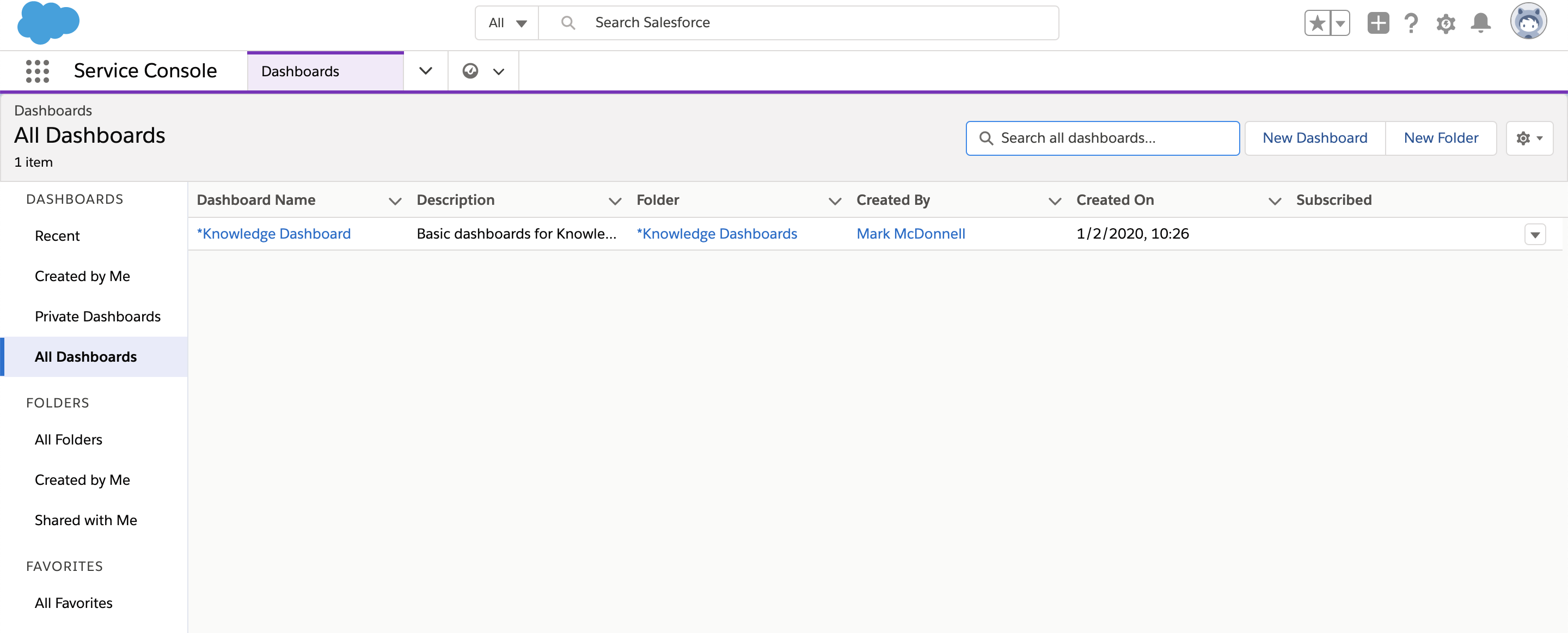 knowledge dashboard walkthrough