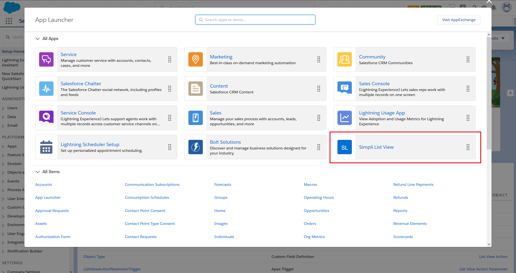 simpli list view lightning app
