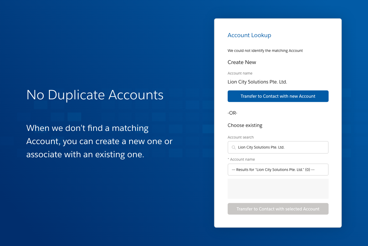 no duplicate accounts
