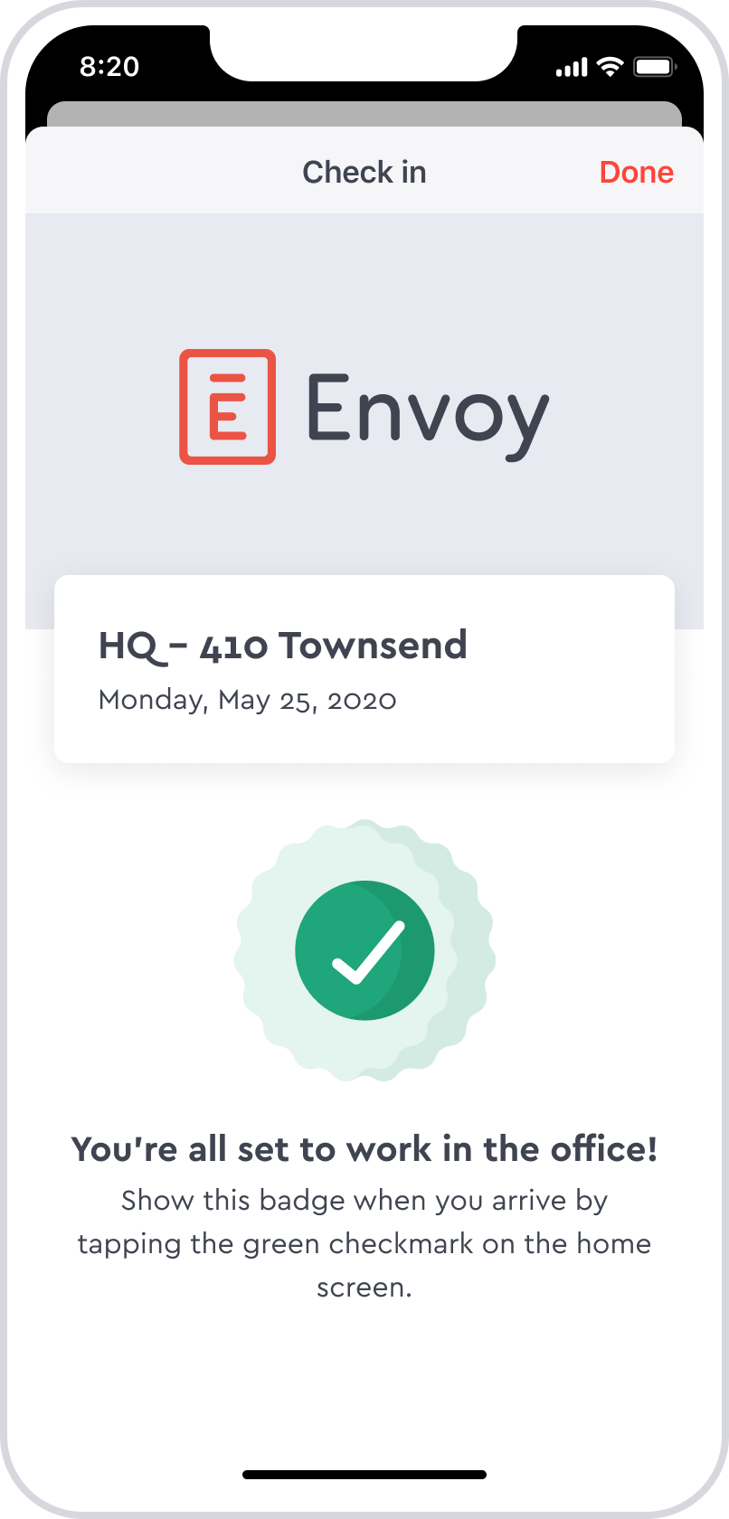 receive immediate approval to visit the office