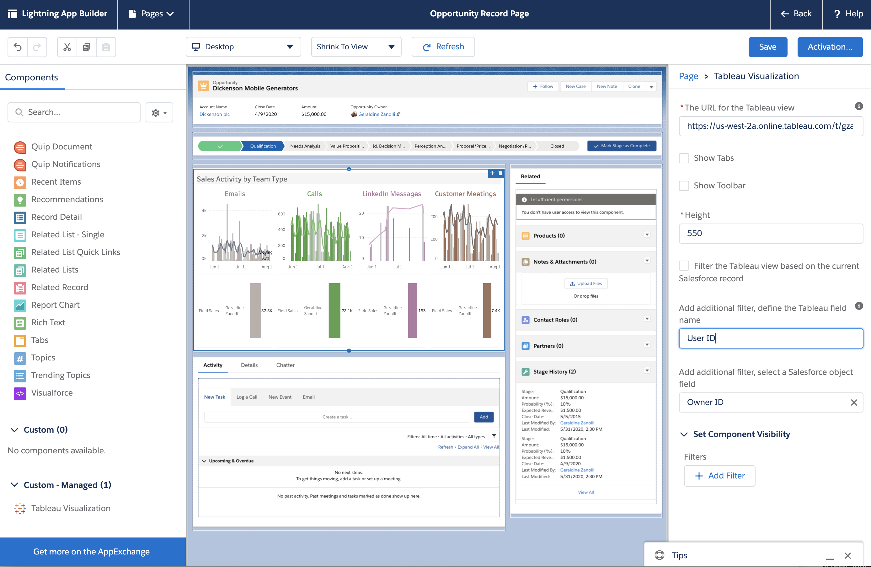 Tableau Viz Lightning Web Component Tableau Appexchange