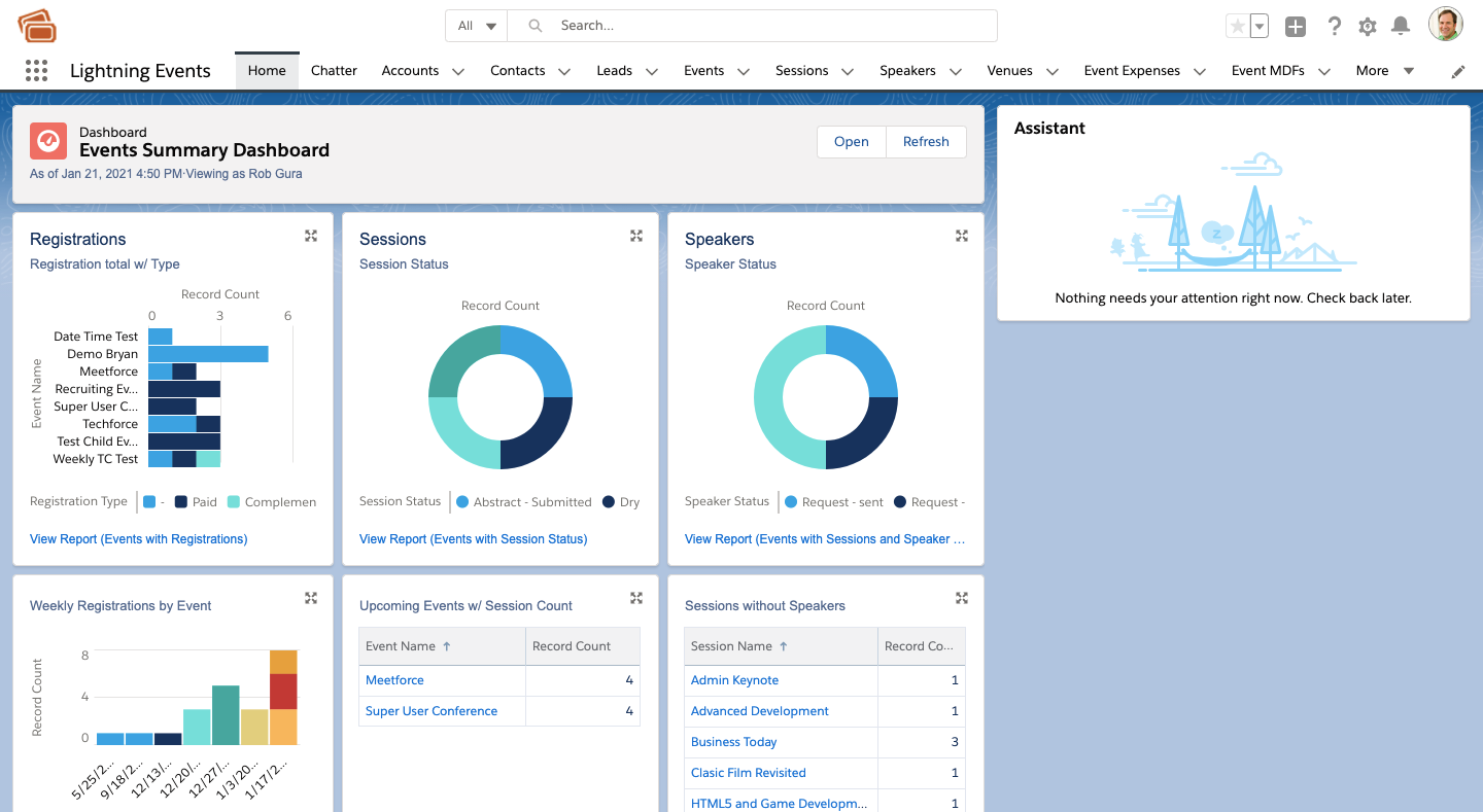 main salesforce events page