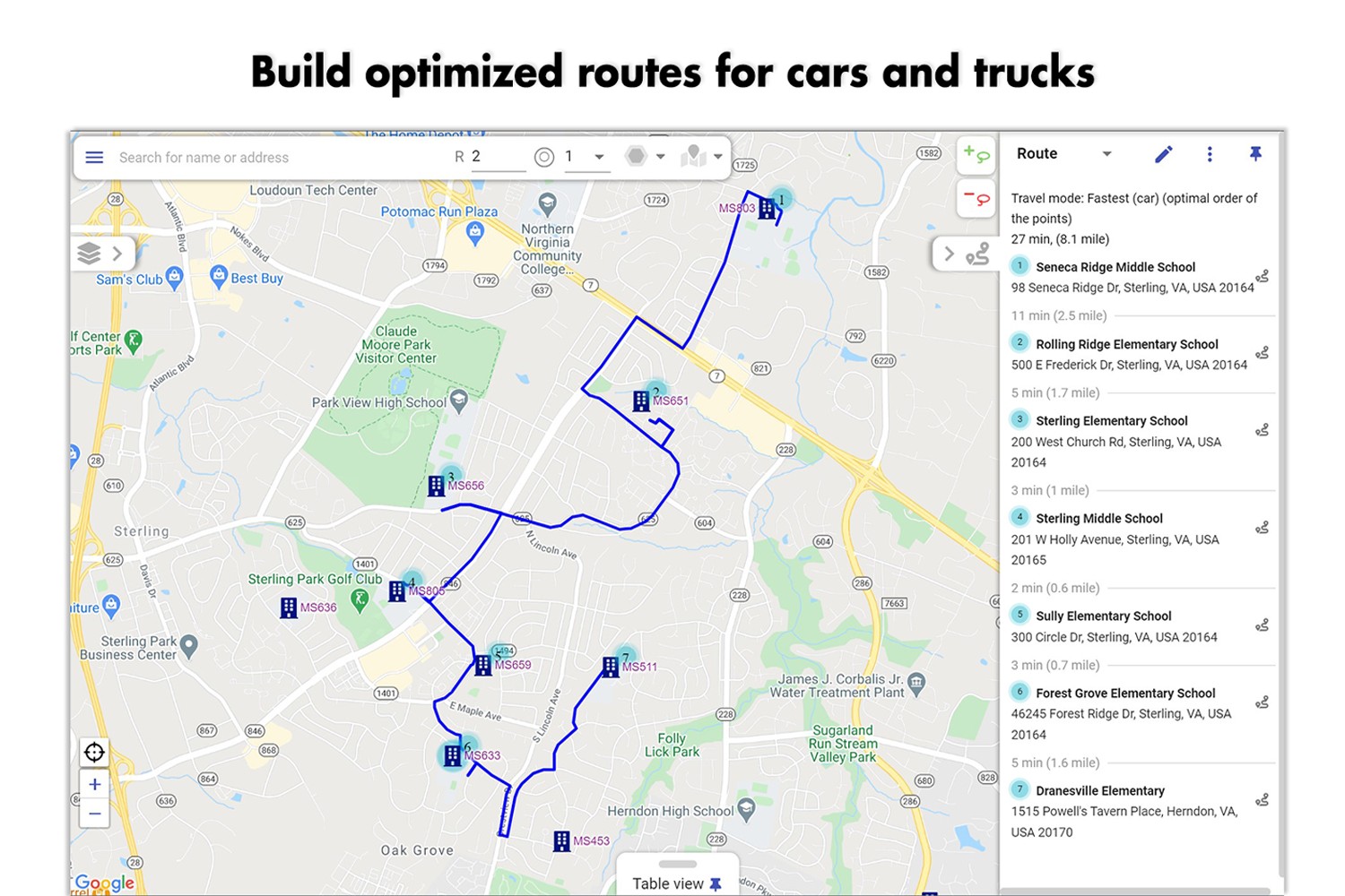 build optimized routes for sales reps or trucks with global coverage
