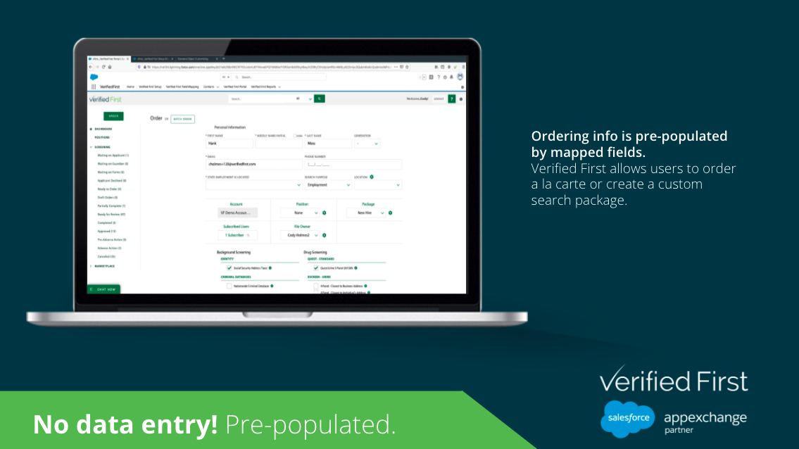no data entry ordering info is pre populated by mapped fields
