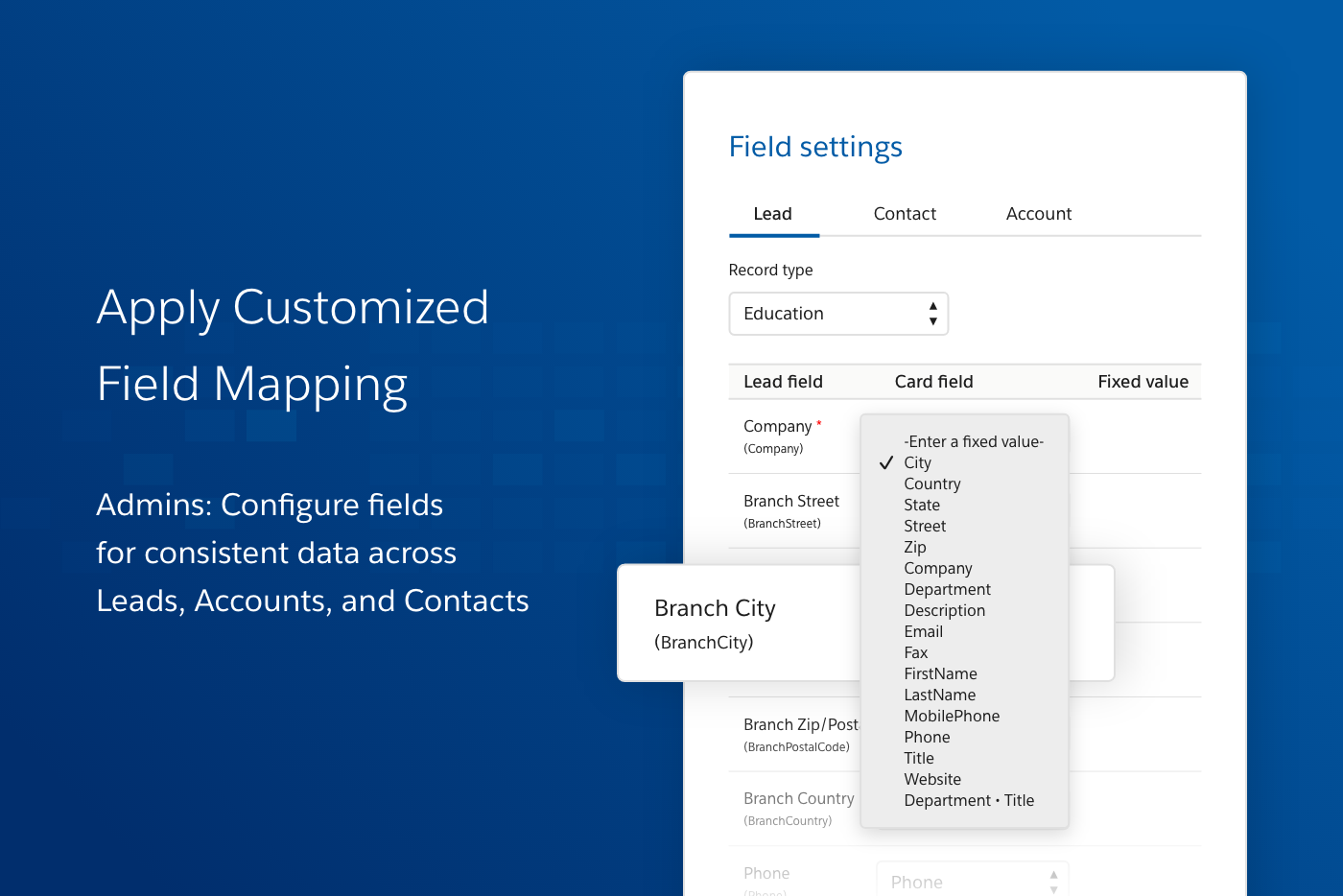 apply customized field mapping