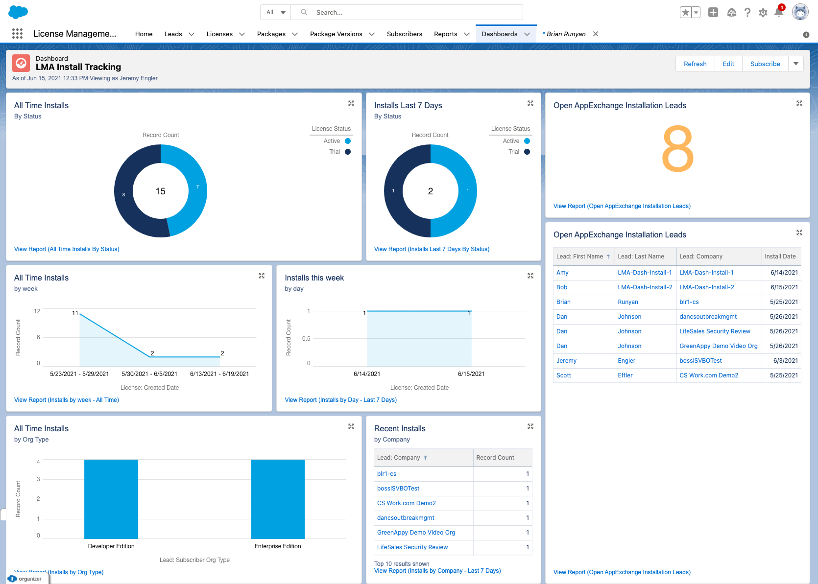 track your installs over time