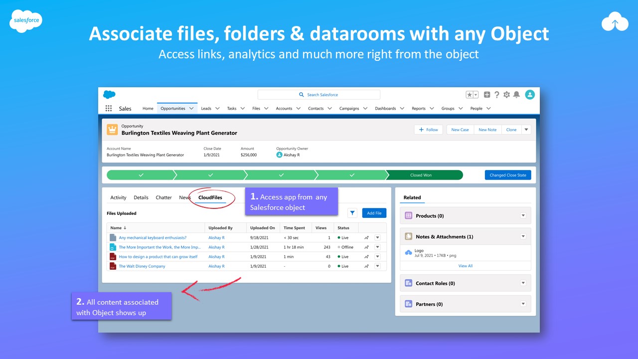 CloudFiles | Google Drive, SharePoint Integration, Share & Track files