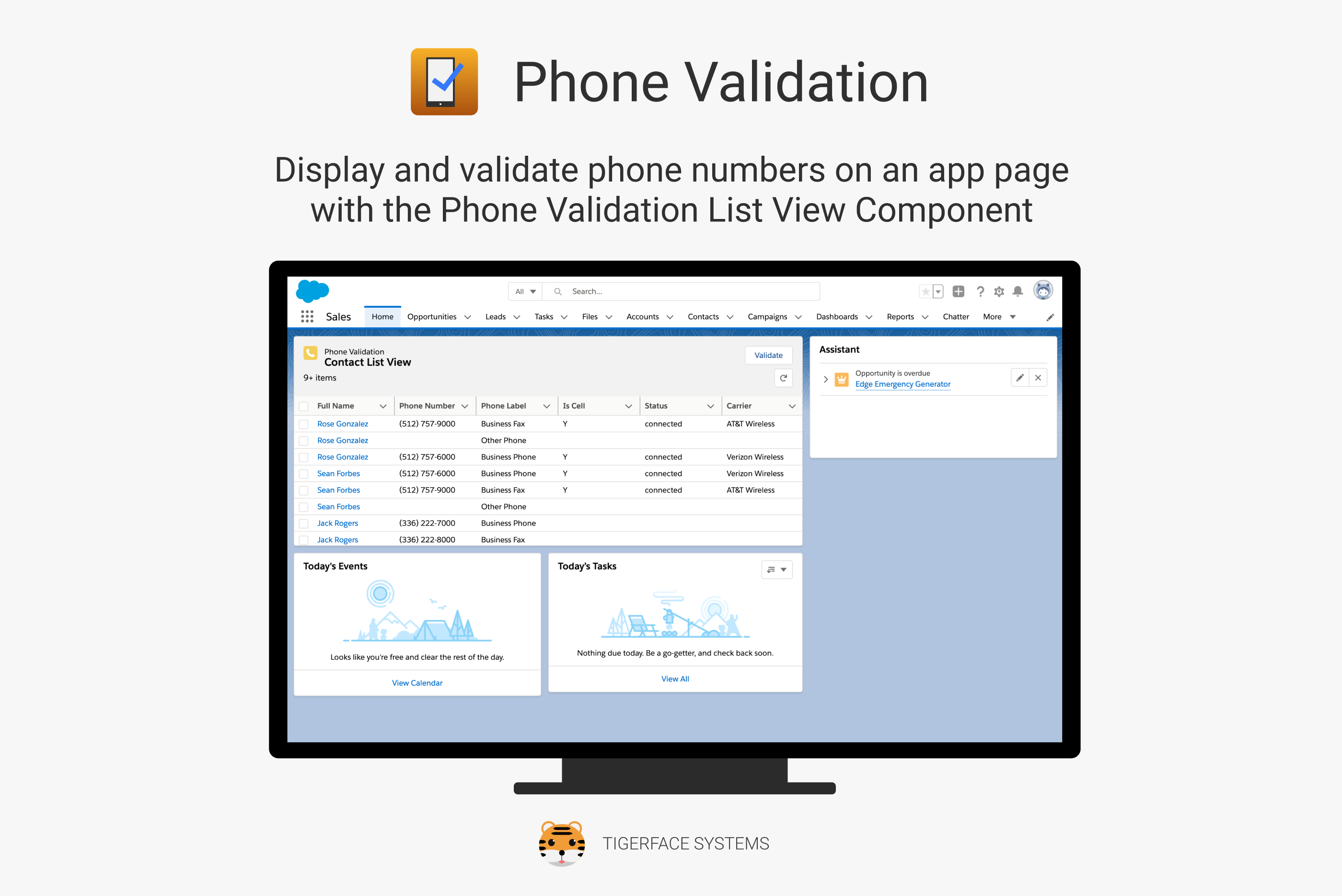 view and update phone validation data via custom list view