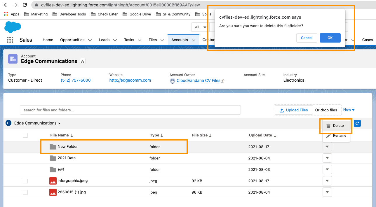 delete folder and subfolder