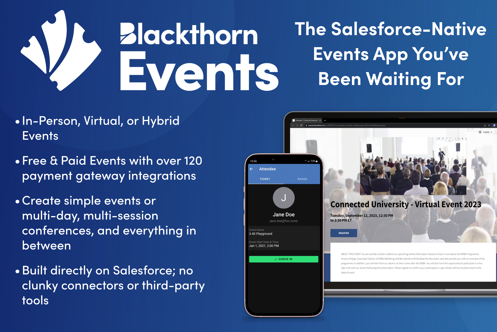 blackthorn events salesforce native events for in person virtual and
