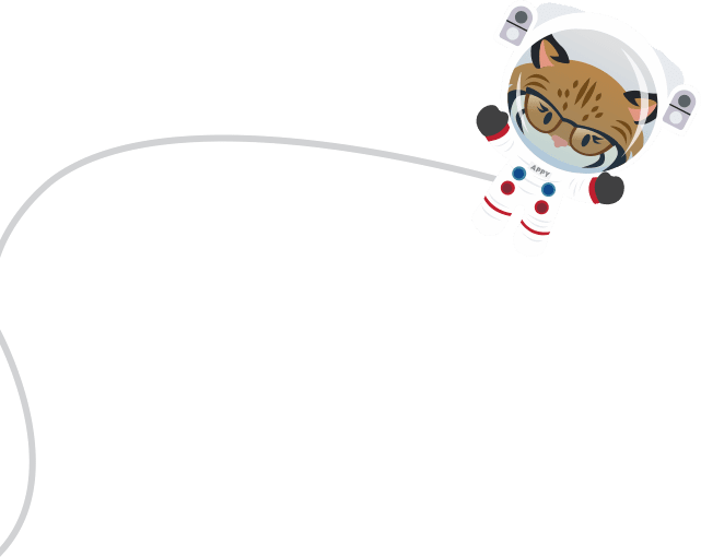 Appy on a tether in space